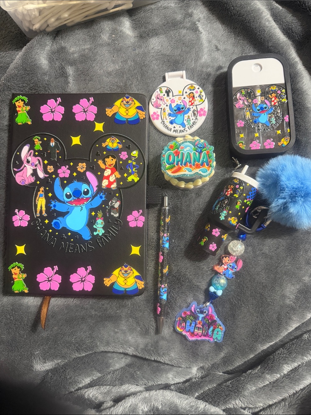Black journal and matching accessories set.